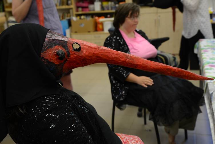 After the Foley work, the black stork became a protagonist of the film and a theatre performed in the village. Credit: Marta Kucza.