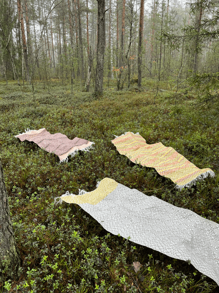 Textiles on the forest floor. Credit Cecilia Charlton.