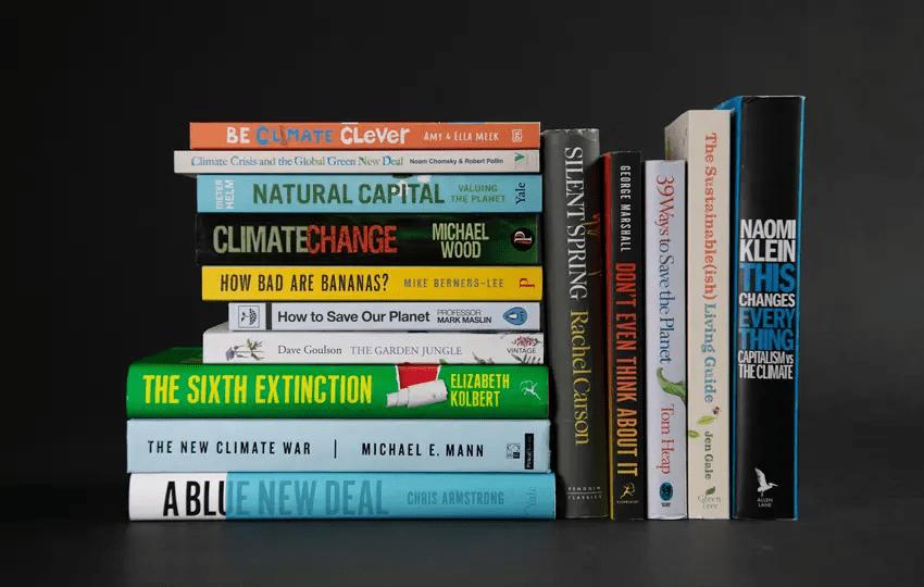 A selection of recent acquisitions relating to climate change. Credit National Library of Scotland, Edinburgh.