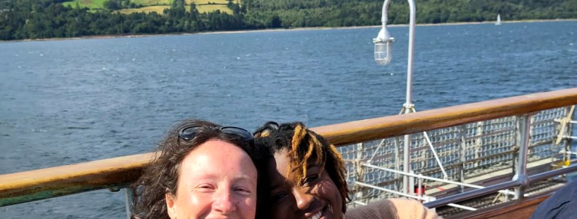 SGSAH Funded Scholars smile together while on the Waverley Boat